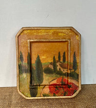 Load image into Gallery viewer, Small Hand Painted Italian Scene on Terracotta Panel - Freya's Trading Post
