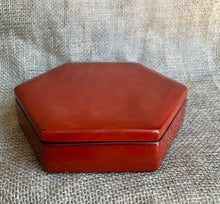 Load image into Gallery viewer, Vintage Red Hexagonal Lacquered Finish Box
