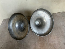 Load image into Gallery viewer, Charming Pair of Vintage Pewter Candlesticks
