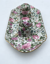 Load image into Gallery viewer, Beautiful Rare Vintage Crown Staffordshire ‘Thousand Flowers’ Design 2 Inkwell Pots - Freya&#39;s Trading Post
