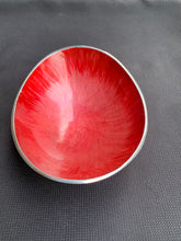 Load image into Gallery viewer, Vintage Stylish Red Enamel and Silver Plated Dish
