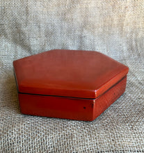 Load image into Gallery viewer, Vintage Red Hexagonal Lacquered Finish Box
