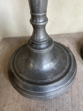 Load image into Gallery viewer, Charming Pair of Vintage Pewter Candlesticks
