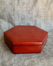 Load image into Gallery viewer, Vintage Red Hexagonal Lacquered Finish Box

