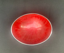 Load image into Gallery viewer, Vintage Stylish Red Enamel and Silver Plated Dish
