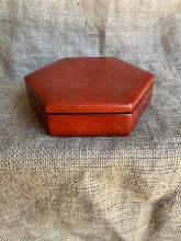 Load image into Gallery viewer, Vintage Red Hexagonal Lacquered Finish Box
