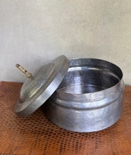 Load image into Gallery viewer, Vintage Hammered Pewter Lidded Pot with Brass Bird Finial - Freya&#39;s Trading Post
