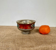 Load image into Gallery viewer, Tibetan Style Silver Metal Tea Bowl - Freya's Trading Post
