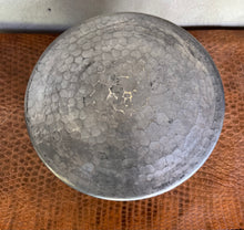 Load image into Gallery viewer, Vintage Hammered Pewter Lidded Pot with Brass Bird Finial - Freya&#39;s Trading Post
