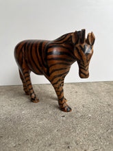 Load image into Gallery viewer, Vintage Hand-Carved Wooden Striped Zebra
