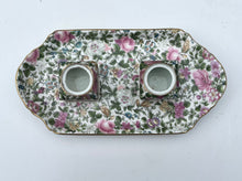 Load image into Gallery viewer, Beautiful Rare Vintage Crown Staffordshire ‘Thousand Flowers’ Design 2 Inkwell Pots - Freya&#39;s Trading Post
