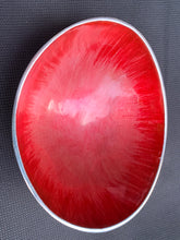 Load image into Gallery viewer, Vintage Stylish Red Enamel and Silver Plated Dish
