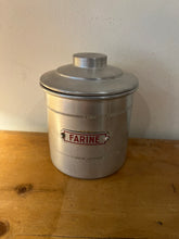Load image into Gallery viewer, Vintage Set of 7 1950s French Aluminum Storage Canisters - Freya&#39;s Trading Post
