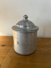 Load image into Gallery viewer, Vintage Set of 7 1950s French Aluminum Storage Canisters - Freya&#39;s Trading Post
