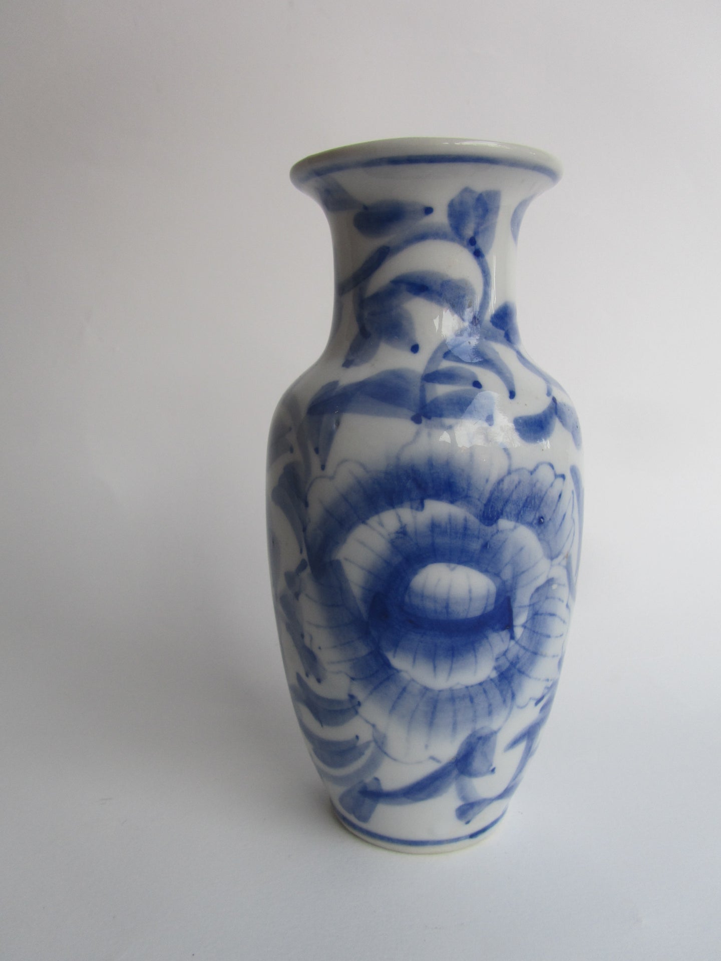 Small Vintage Blue and White Vase