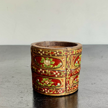 Load image into Gallery viewer, Beautiful Vintage Painted Wooden Pot
