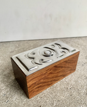 Load image into Gallery viewer, Fabulous Sasha Bowles Designs Wooden Box with Pewter Lid
