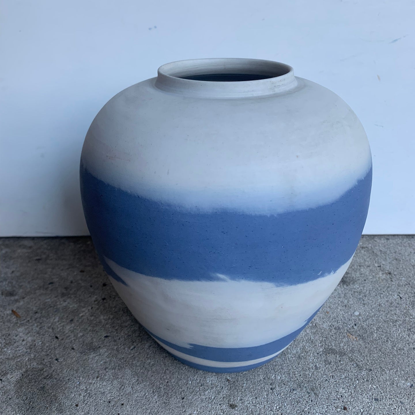 Super Stylish Decorative Blue and Stone Colour Pot