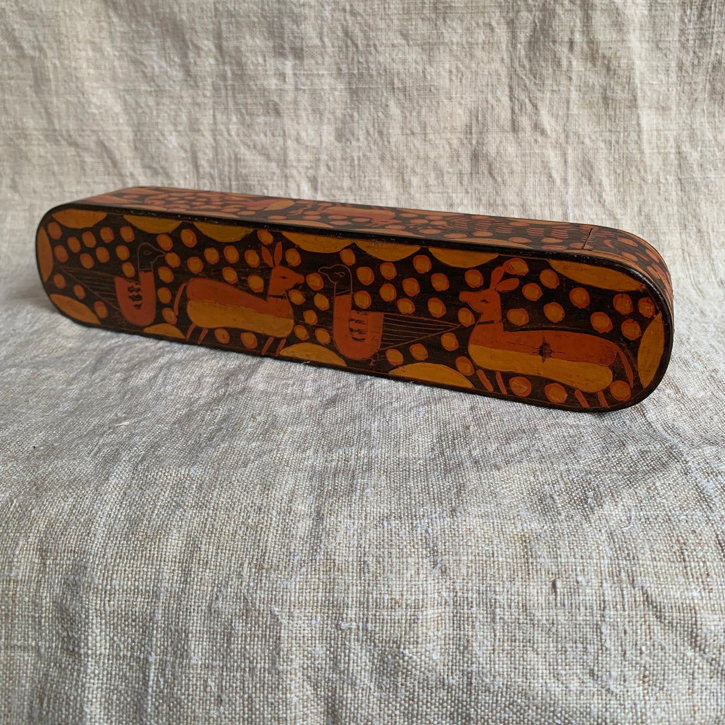 Vintage Wooden Indian Incense Box 