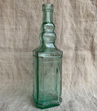 Load image into Gallery viewer, Beautiful Recycled Decorative Ornate Green Glass Bottle, Spain 
