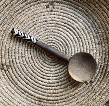 Load image into Gallery viewer, 2 Stylish Vintage Hand Carved African Wooden Spoons and 1 Serving Fork
