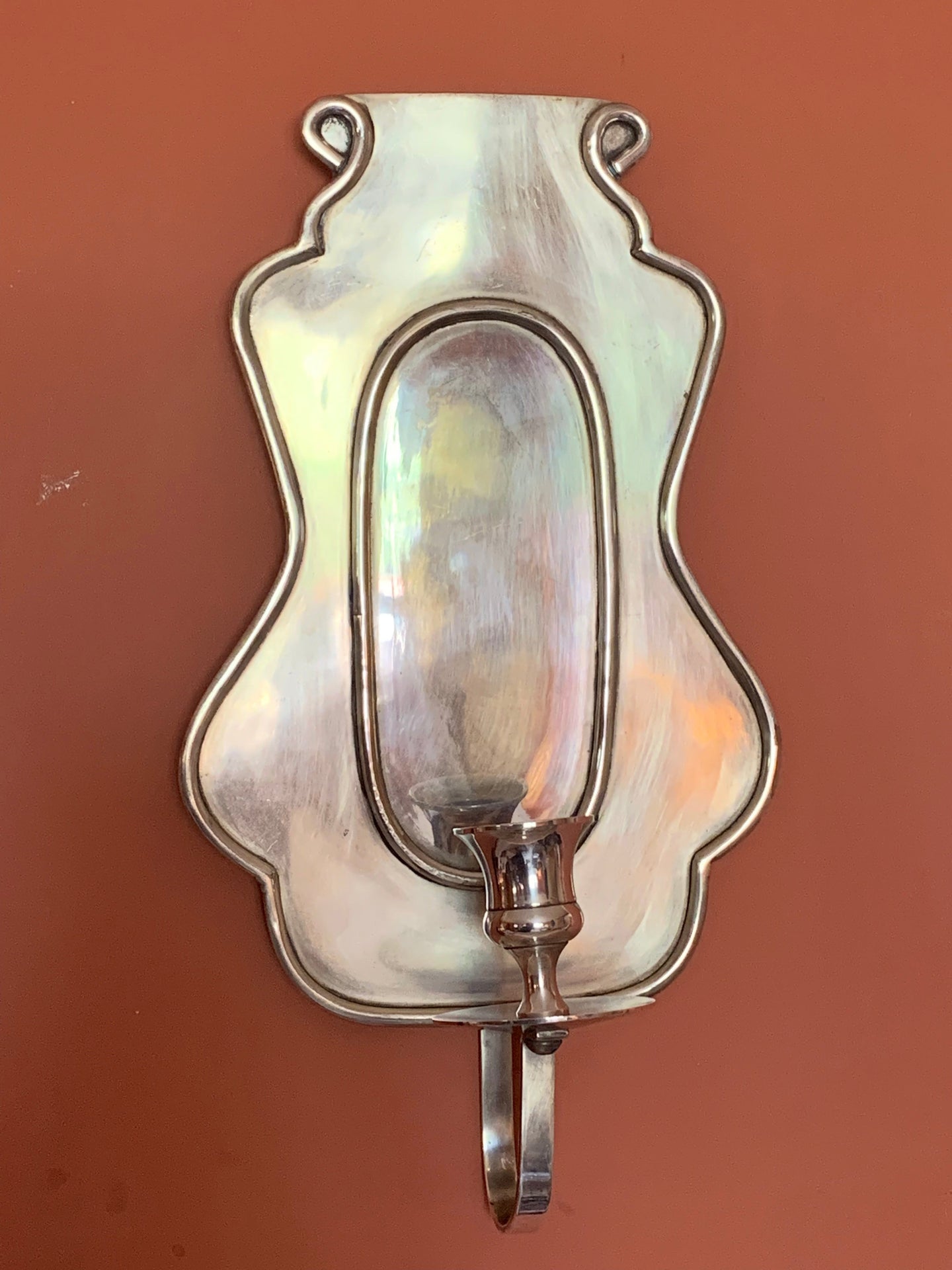 Very stylish European Handcrafted Vintage Pewter Wall Sconce