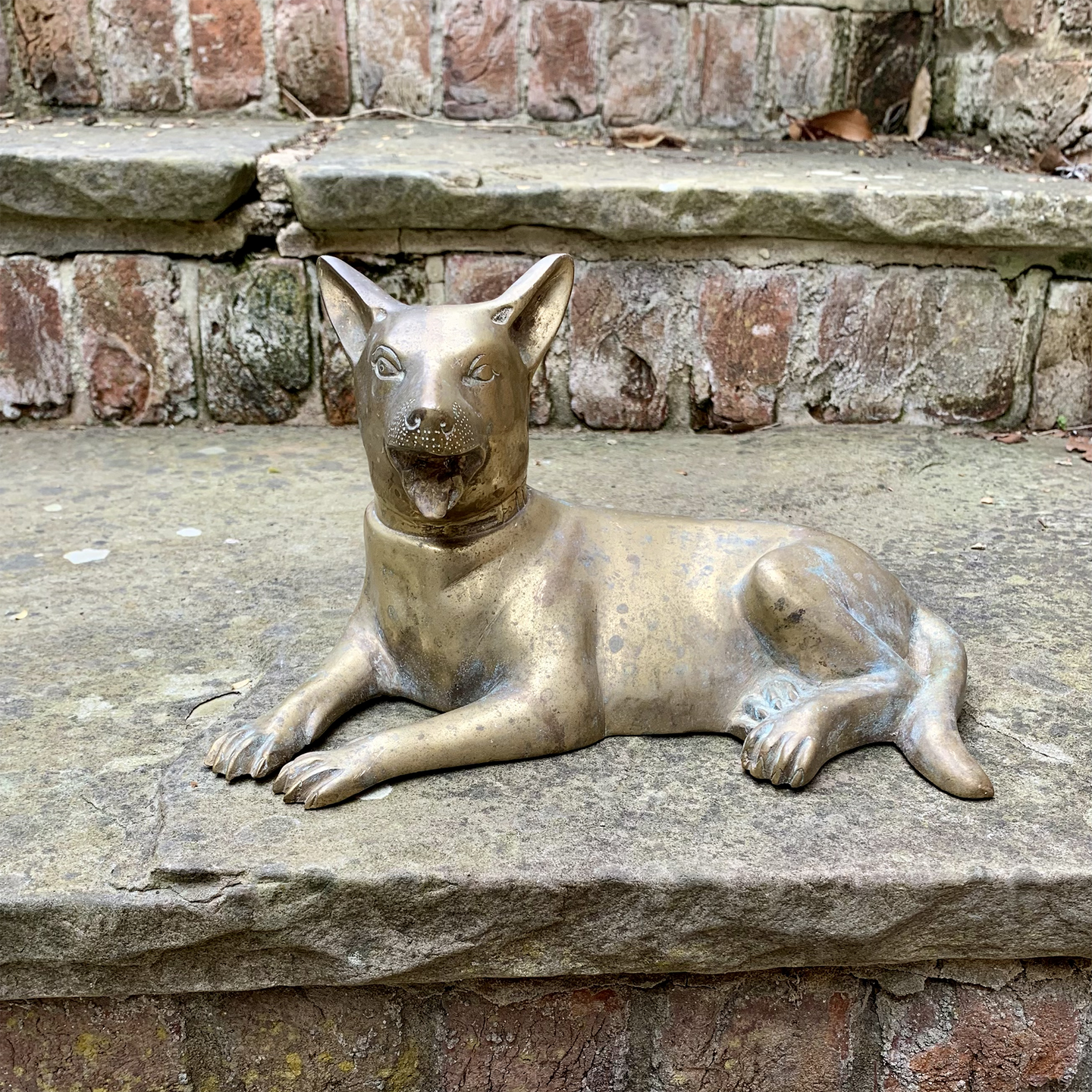 Charming Vintage Brass English Bull Terrier Dog Ornament