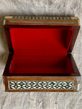 Load image into Gallery viewer, Wonderful Vintage Egyptian Mosaic Mother Of Pearl Inlay Wooden Storage Chest Box
