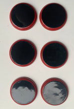 Load image into Gallery viewer, Vintage Complete Set of 6  Japanese Red Lacquer Coasters in a beautiful decorative storage box
