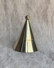 Load image into Gallery viewer, Elegant Vintage Polished Brass Ink Well or Tea Light Holder Cone Shape Design
