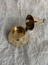 Load image into Gallery viewer, Elegant Vintage Polished Brass Ink Well or Tea Light Holder Cone Shape Design
