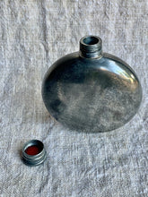 Load image into Gallery viewer, Wonderful Vintage English Pewter Small Round Pocket Flask
