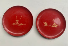 Load image into Gallery viewer, Vintage Japanese Red Lacquer Coasters in a beautiful decorative storage box
