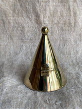 Load image into Gallery viewer, Elegant Vintage Polished Brass Ink Well or Tea Light Holder Cone Shape Design
