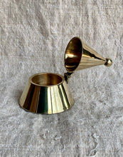 Load image into Gallery viewer, Elegant Vintage Polished Brass Ink Well or Tea Light Holder Cone Shape Design
