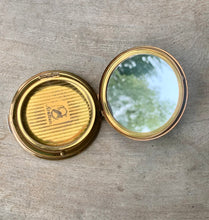 Load image into Gallery viewer, Beautiful Vintage Navy Stratton Mirror Compact with Gold and Floral Design
