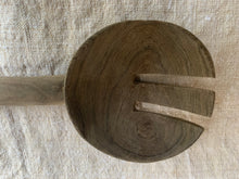 Load image into Gallery viewer, 2 Stylish Vintage Hand Carved African Wooden Spoons and 1 Serving Fork
