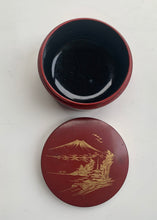 Load image into Gallery viewer, Vintage Japanese Red Lacquer Coasters in a beautiful decorative storage box
