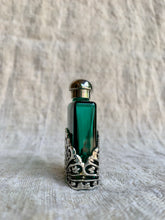 Load image into Gallery viewer, Beautiful Vintage First Impressions Green Perfume Bottle in an Art Nouveaux Style Design
