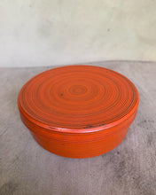 Load image into Gallery viewer, Originally part of a Vintage Nesting Box Set with a matte orange/red rust toned lacquer style finish
