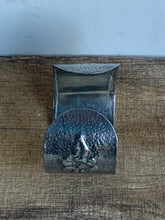 Load image into Gallery viewer, Beautiful Arts and Crafts Style Hammered Pewter Foil Cuff Bangle
