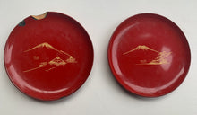 Load image into Gallery viewer, Vintage Japanese Red Lacquer Coasters in a beautiful decorative storage box
