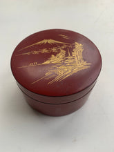 Load image into Gallery viewer, Vintage Japanese Red Lacquer Coasters in a beautiful decorative storage box
