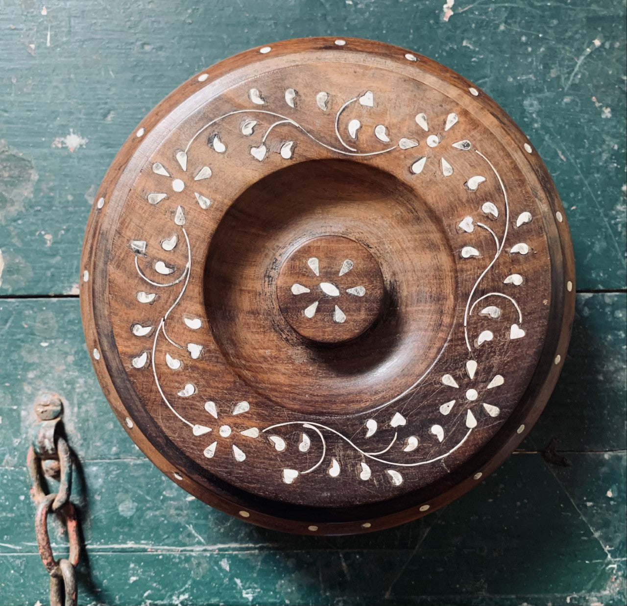 Beautiful Vintage Handcrafted Round Spice Box / Masala Dabba